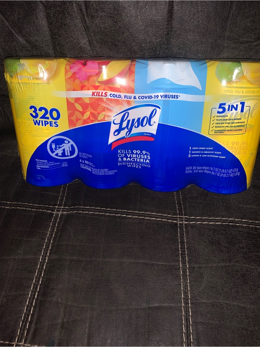 Lysol 320-Count Disinfecting Wipes - Yellow & Blue Packaging